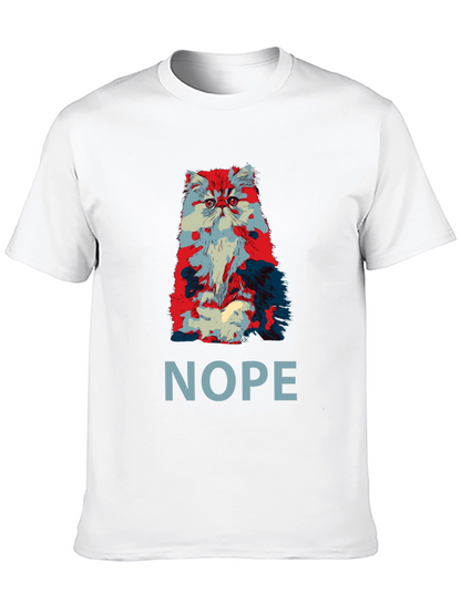 Nope Cat Graphic T-Shirt - Unisex Crew Neck Tee