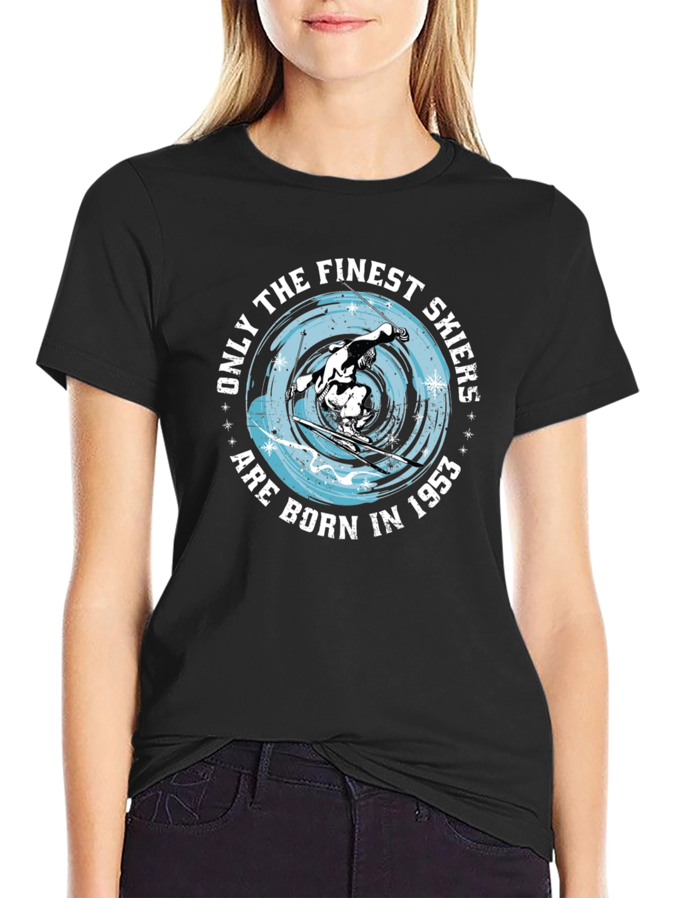 Finest Skiers Born in 1953 Black T-Shirt