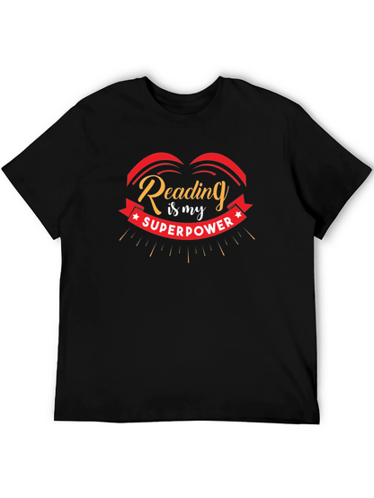 Reading is my Superpower Black T-Shirt