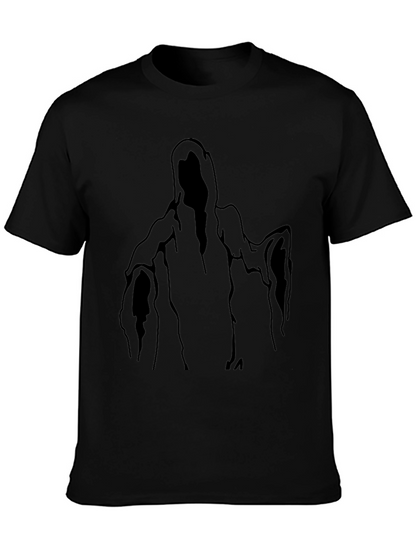 Black Ghost Graphic T-Shirt - Halloween Style