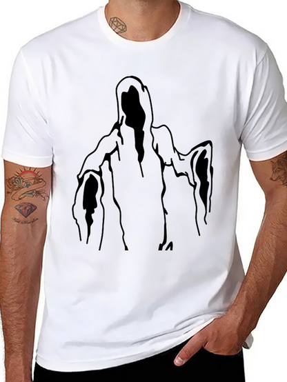 Black Ghost Graphic T-Shirt - Halloween Style