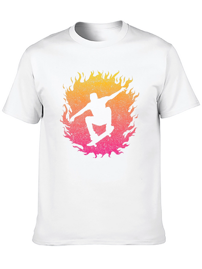 Skateboarder Fire Graphic T-Shirt