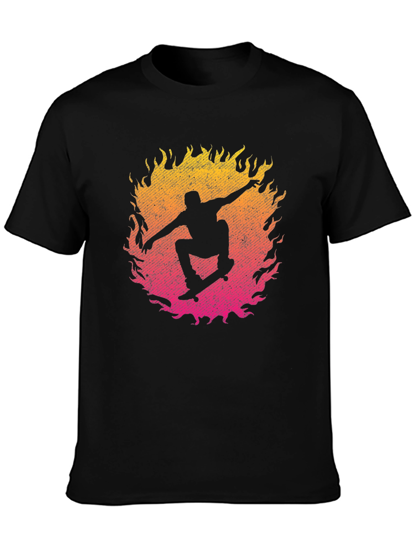 Skateboarder Fire Graphic T-Shirt