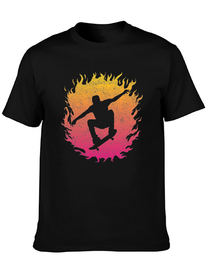Skateboarder Fire Graphic T-Shirt