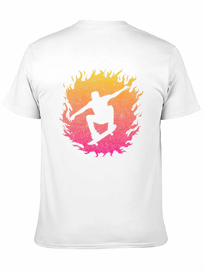 Skateboarder Fire Graphic T-Shirt