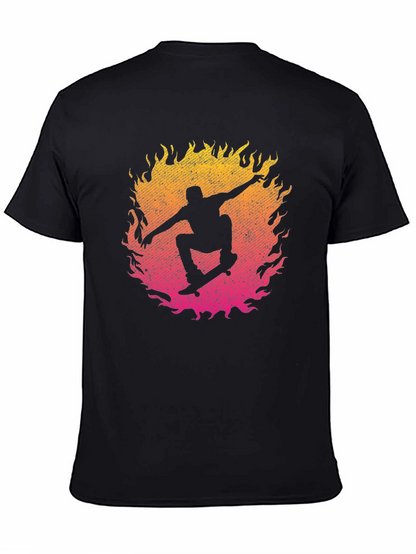 Skateboarder Fire Graphic T-Shirt