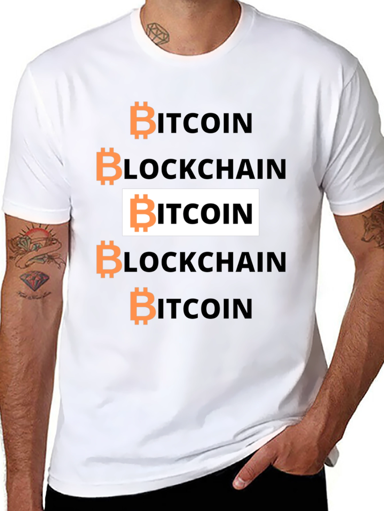 Bitcoin Blockchain Graphic Tee - Crypto Enthusiast Shirt