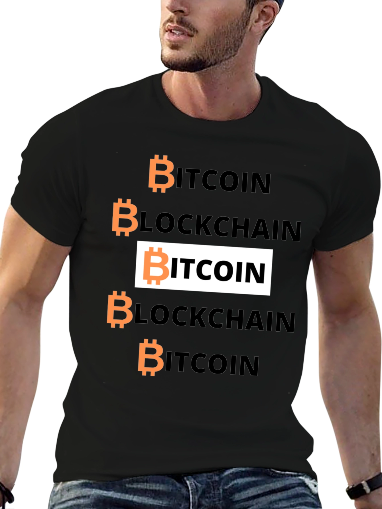 Bitcoin Blockchain Graphic Tee - Crypto Enthusiast Shirt