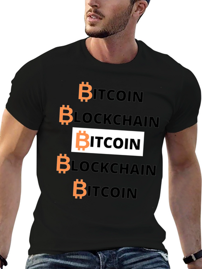 Bitcoin Blockchain Graphic Tee - Crypto Enthusiast Shirt