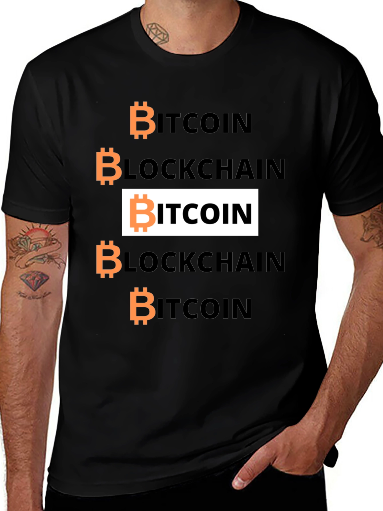 Bitcoin Blockchain Graphic Tee - Crypto Enthusiast Shirt