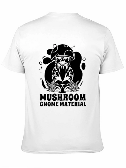 Mushroom Gnome Material Black T-Shirt