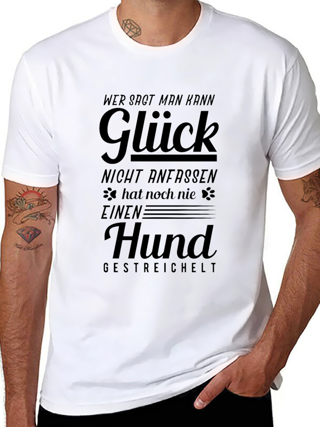Glück Hund Black Graphic Tee