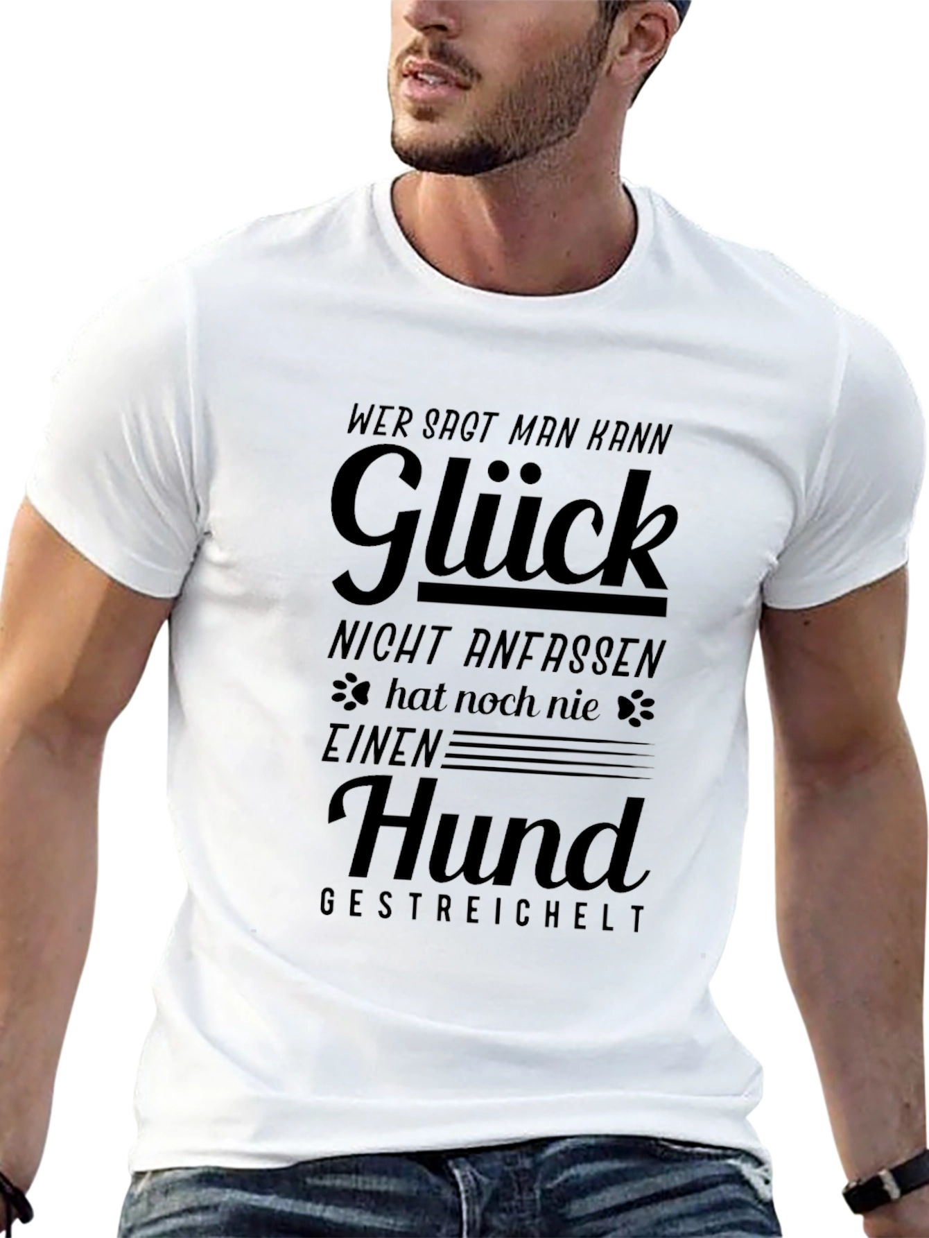 Glück Hund Black Graphic Tee