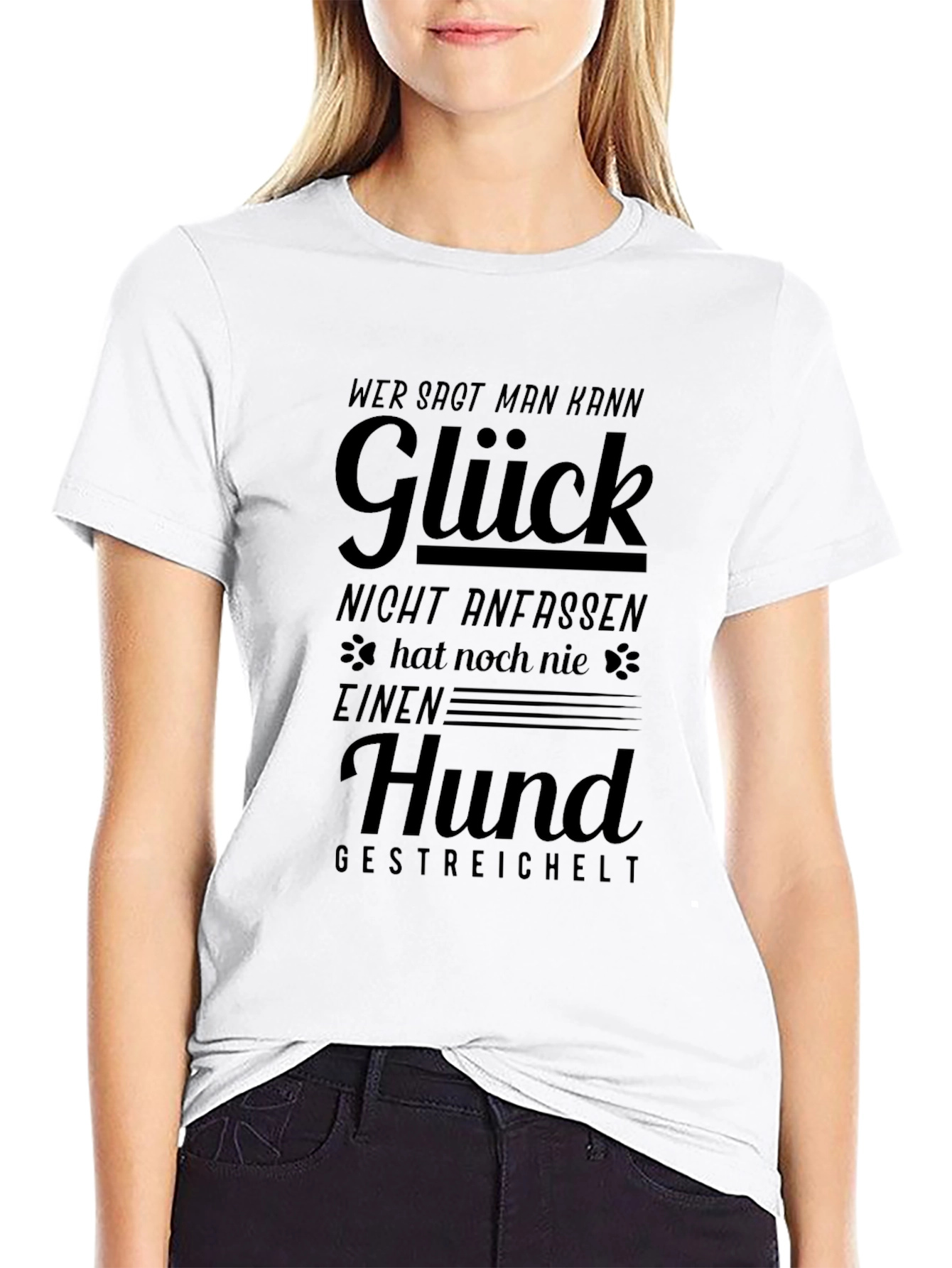 Glück Hund Black Graphic Tee