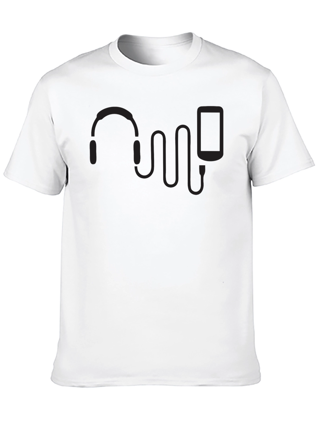 Headphones & Phone Graphic T-Shirt - Music Lover Tee