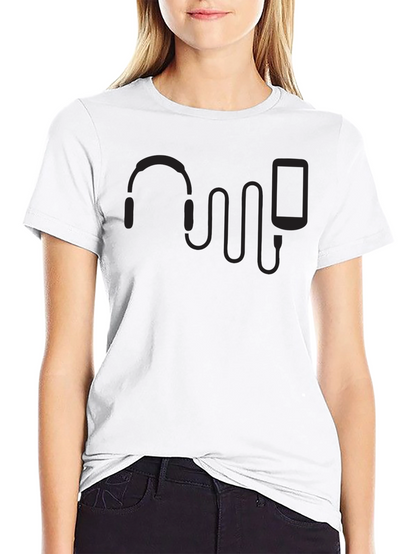Headphones & Phone Graphic T-Shirt - Music Lover Tee