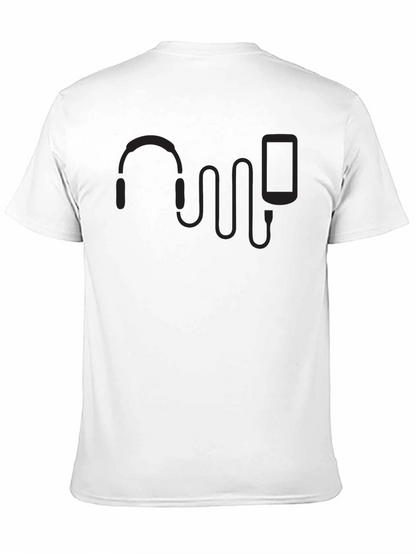 Headphones & Phone Graphic T-Shirt - Music Lover Tee