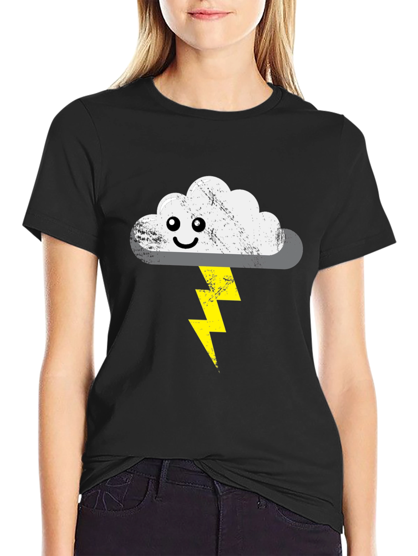 Stormy Cloud T-Shirt - Cute Lightning Bolt Design