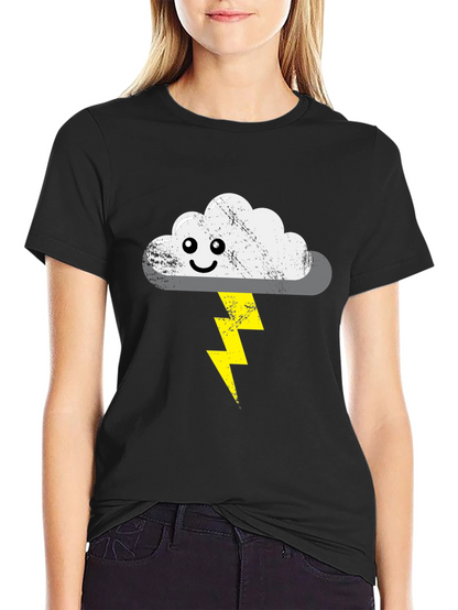 Stormy Cloud T-Shirt - Cute Lightning Bolt Design
