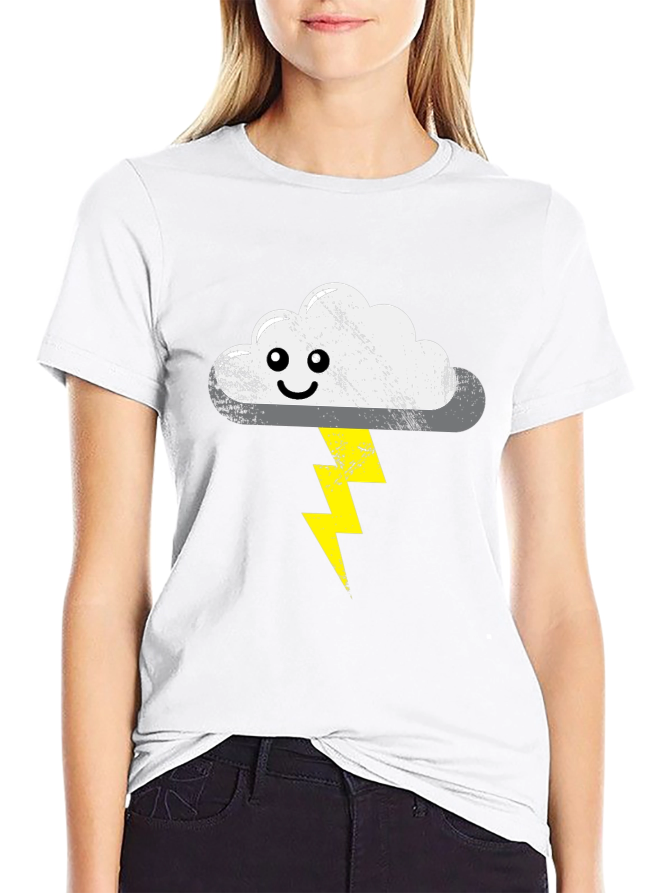 Stormy Cloud T-Shirt - Cute Lightning Bolt Design