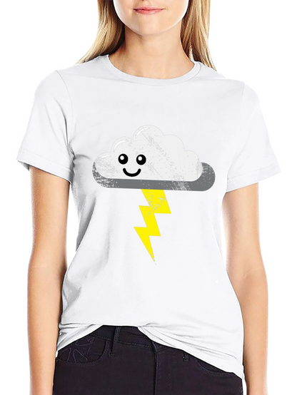 Stormy Cloud T-Shirt - Cute Lightning Bolt Design