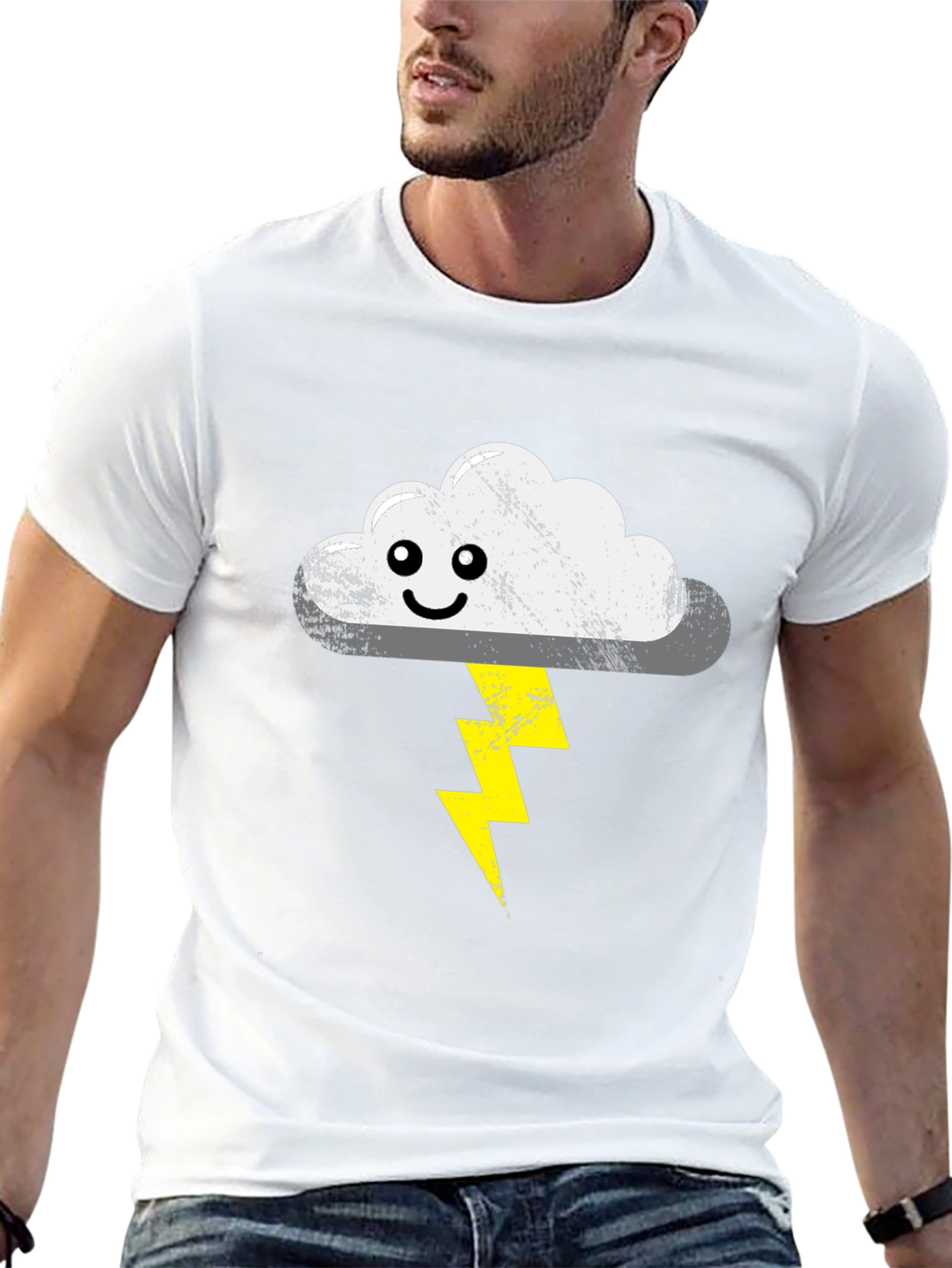 Stormy Cloud T-Shirt - Cute Lightning Bolt Design