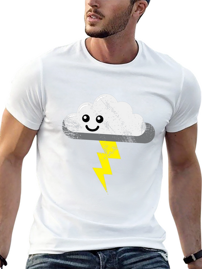 Stormy Cloud T-Shirt - Cute Lightning Bolt Design