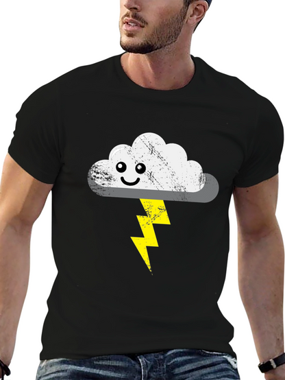 Stormy Cloud T-Shirt - Cute Lightning Bolt Design