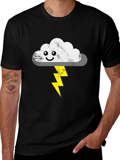 Stormy Cloud T-Shirt - Cute Lightning Bolt Design
