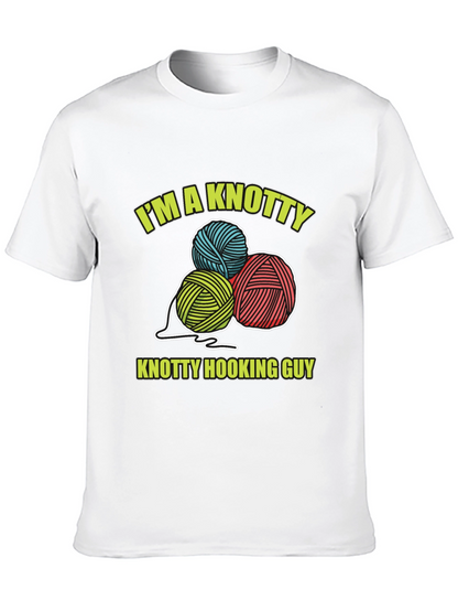Knotty Hooking Guy T-Shirt - Novelty Knitwear Tee