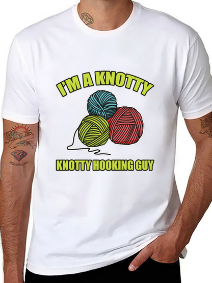Knotty Hooking Guy T-Shirt - Novelty Knitwear Tee