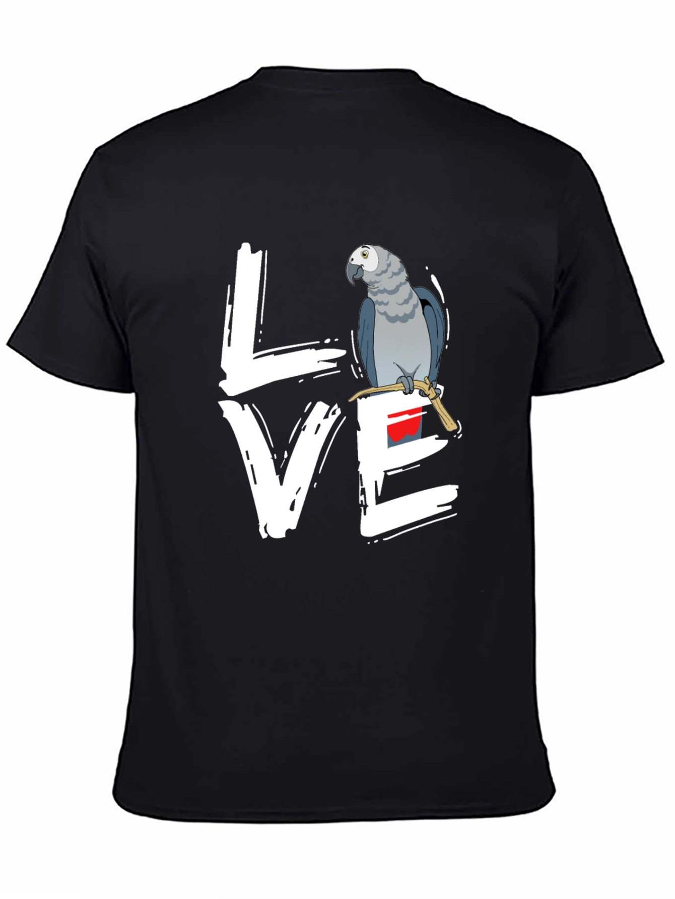 Love Parrot T-Shirt - African Grey Bird Tee