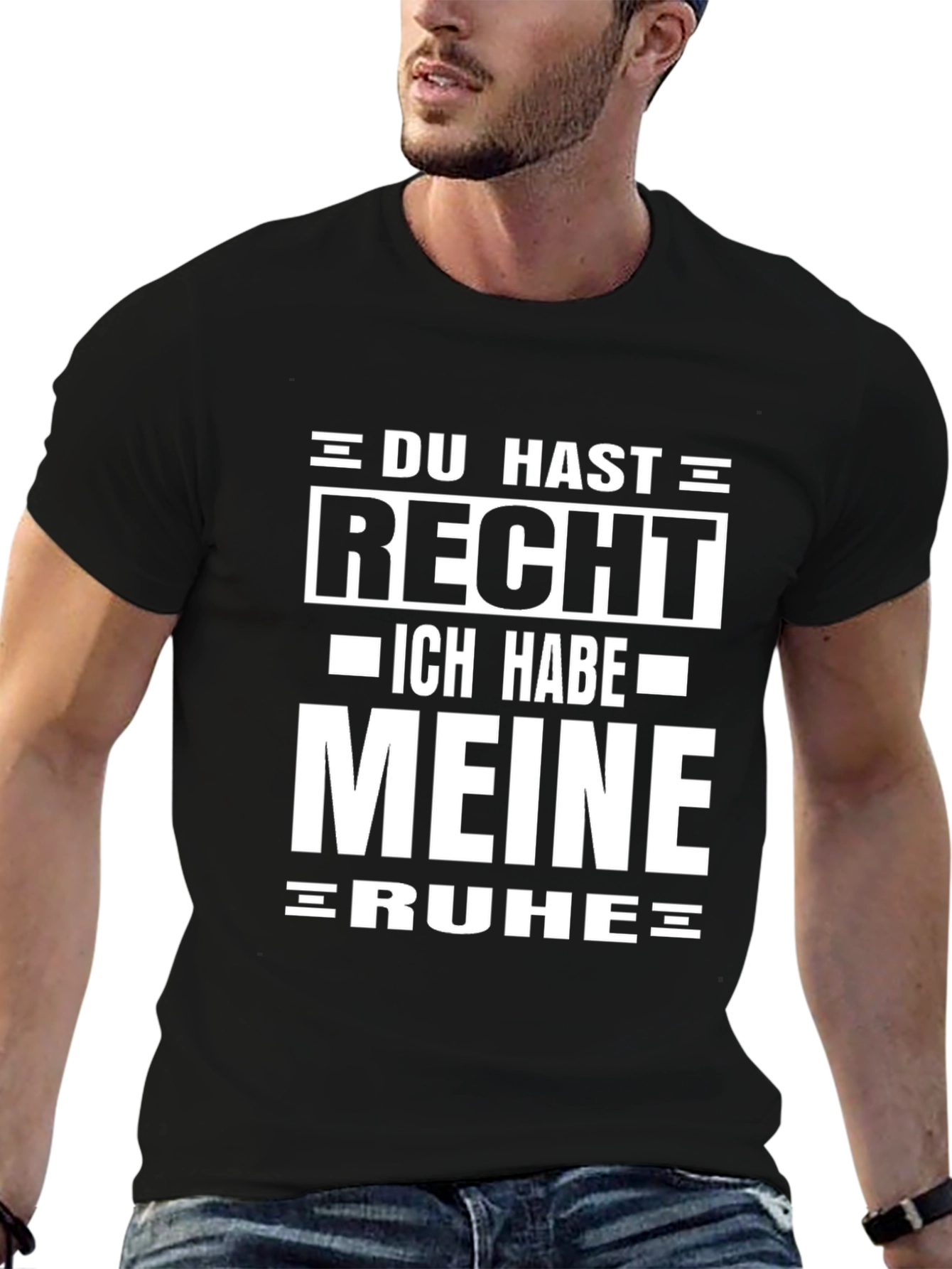 Mens Black T-Shirt with Funny German Slogan