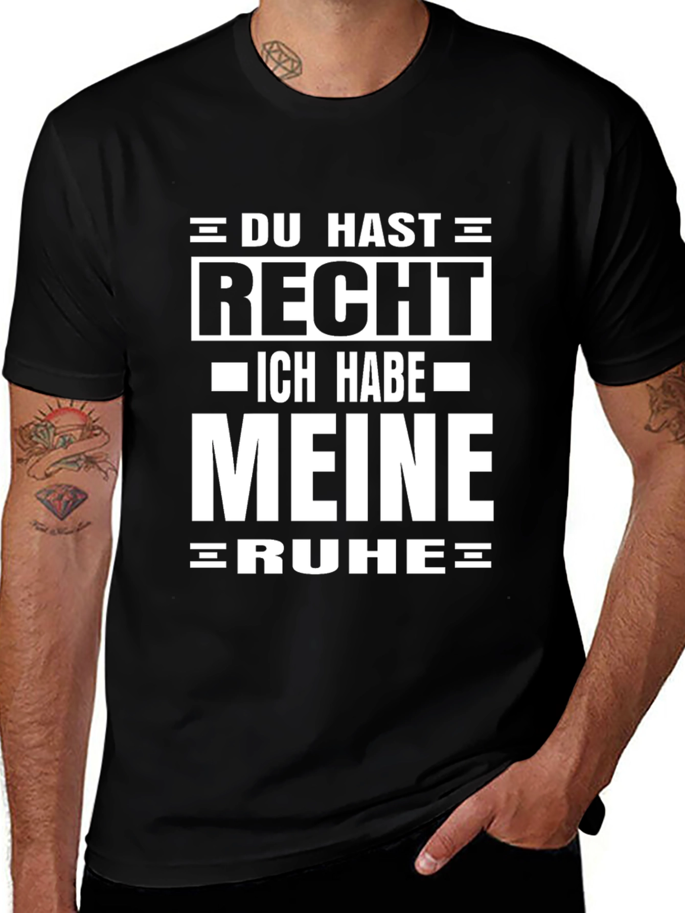 Mens Black T-Shirt with Funny German Slogan