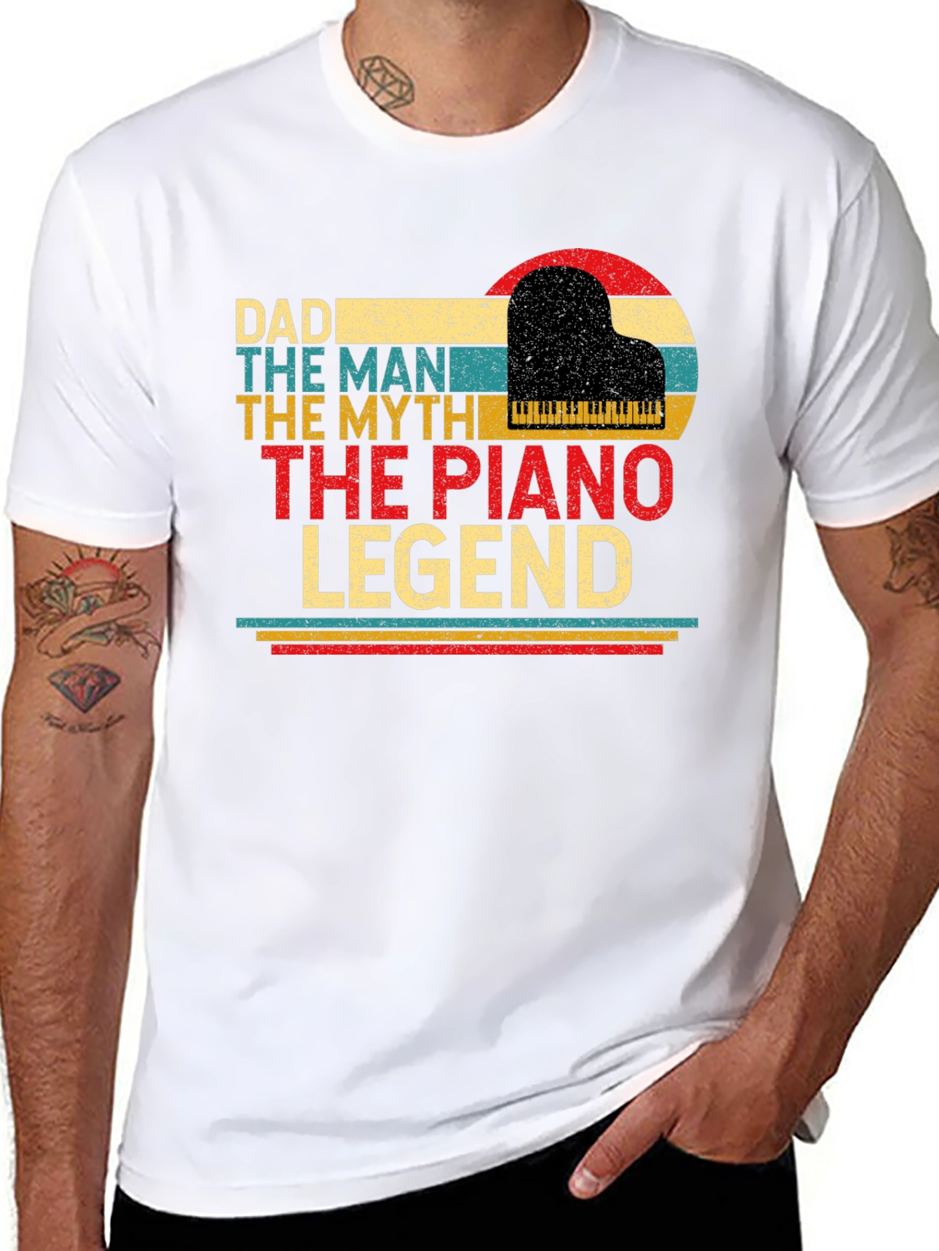 Dad Piano Legend T-Shirt - The Man The Myth