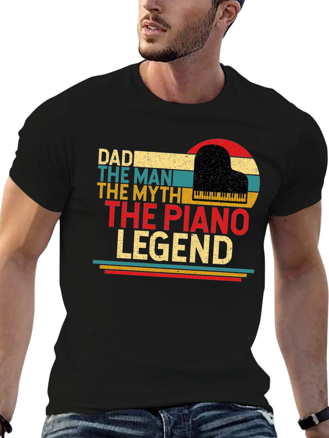 Dad Piano Legend T-Shirt - The Man The Myth