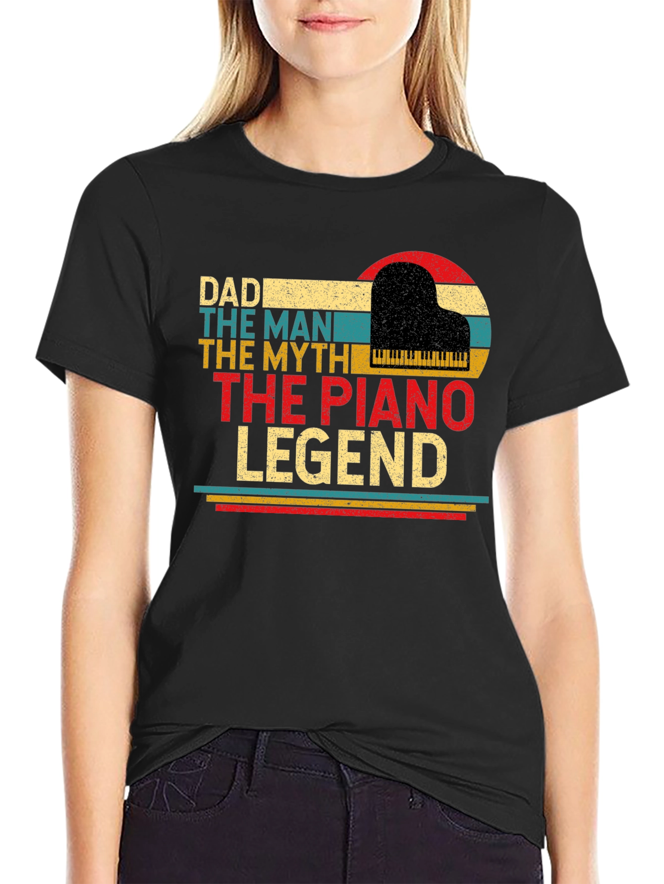 Dad Piano Legend T-Shirt - The Man The Myth