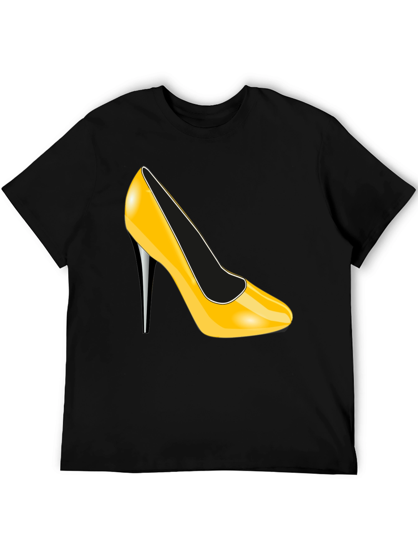 Yellow High Heel Graphic Tee - Sleek & Stylish