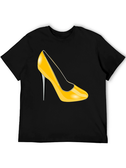 Yellow High Heel Graphic Tee - Sleek & Stylish