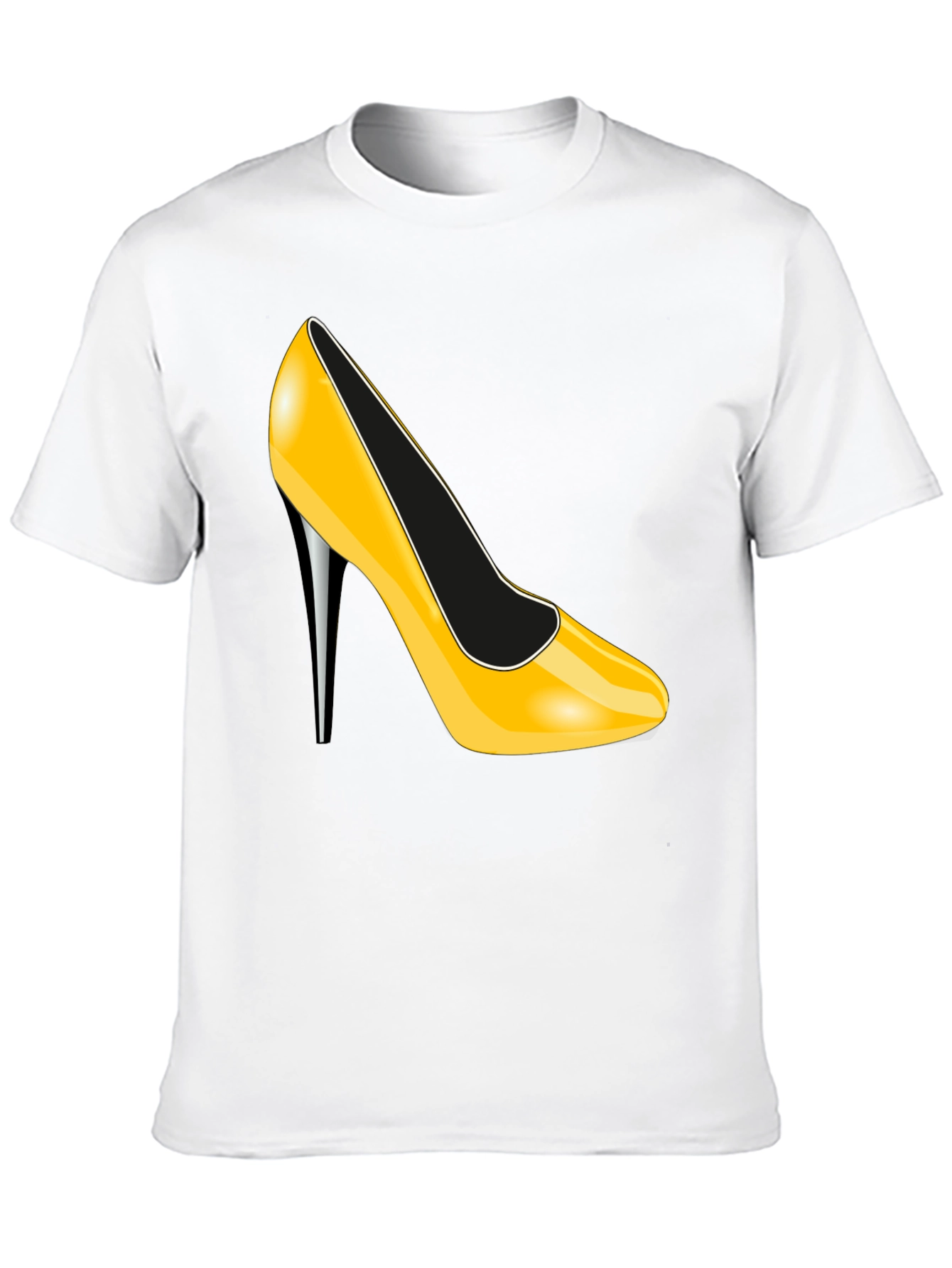 Yellow High Heel Graphic Tee - Sleek & Stylish