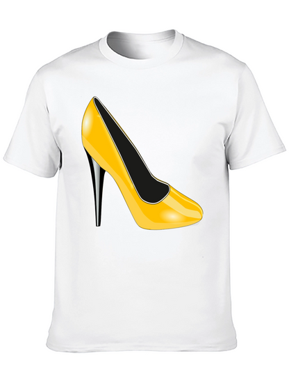 Yellow High Heel Graphic Tee - Sleek & Stylish
