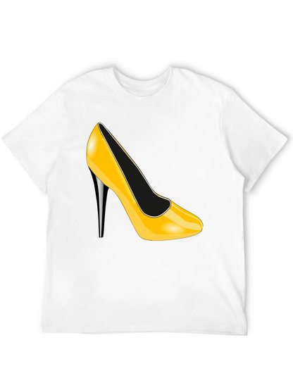 Yellow High Heel Graphic Tee - Sleek & Stylish