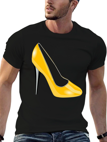 Yellow High Heel Graphic Tee - Sleek & Stylish