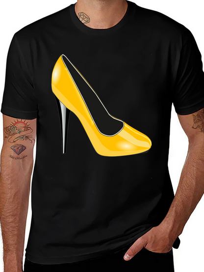 Yellow High Heel Graphic Tee - Sleek & Stylish