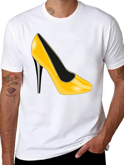 Yellow High Heel Graphic Tee - Sleek & Stylish