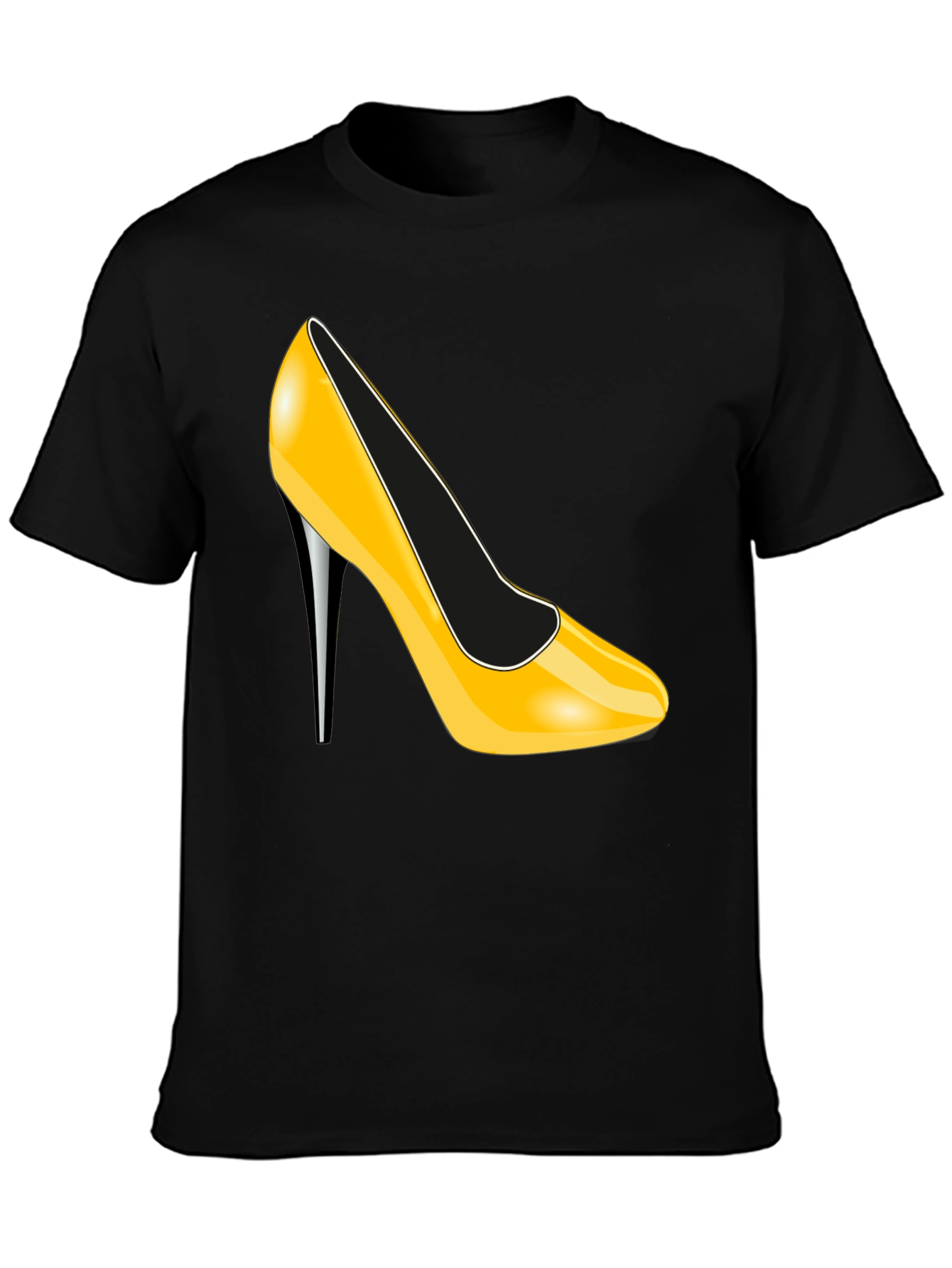 Yellow High Heel Graphic Tee - Sleek & Stylish