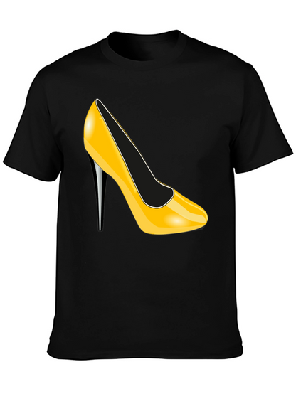 Yellow High Heel Graphic Tee - Sleek & Stylish
