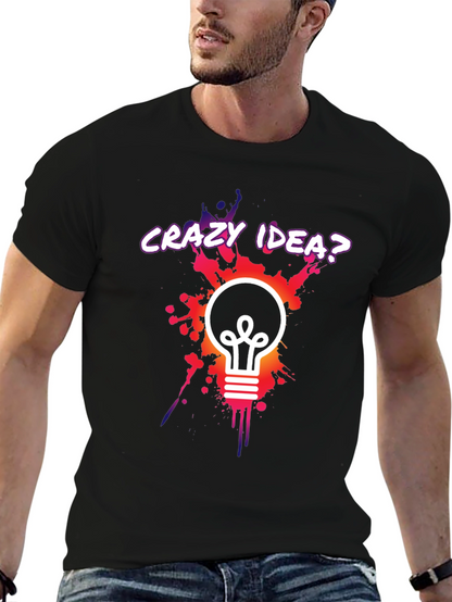 Crazy Idea Light Bulb Graphic T-Shirt