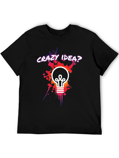 Crazy Idea Light Bulb Graphic T-Shirt