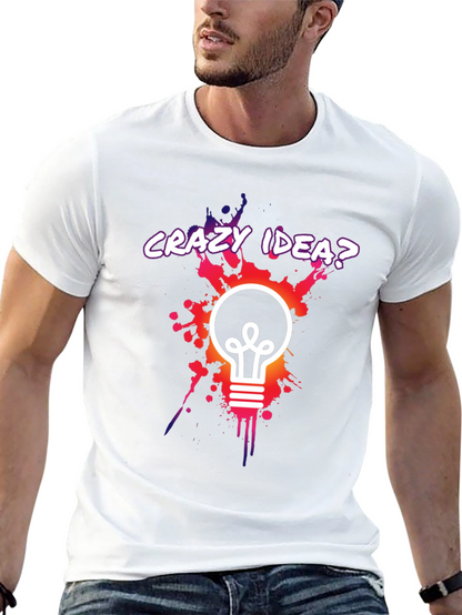 Crazy Idea Light Bulb Graphic T-Shirt